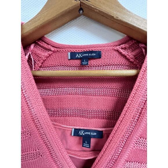 Vintage Anne Klein Womens 3/4 Sleeve One Button Cardigan with Inner & Sweater Pi - Picture 4 of 16